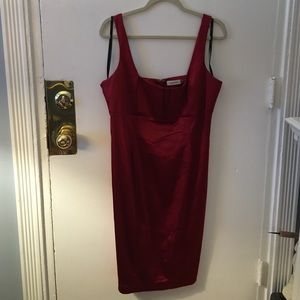 Calvin Klein Ruby Satin Cocktail Dress