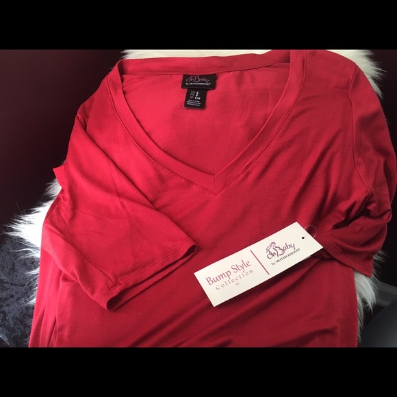 SOLD Maternity Sz L Oh Baby by Motherhood Red Top - Picture 2 of 4