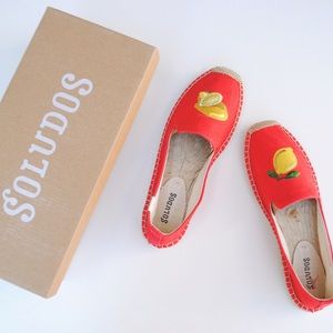 Soludos Espadrille Smoking Slipper | Lemon Coral