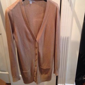 Camel-colored boyfriend cardigan