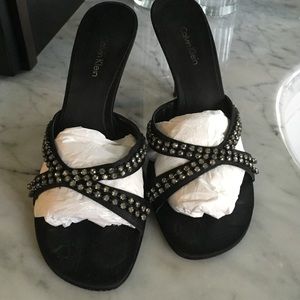 Calvin Klein sandals with rhinestone size 8