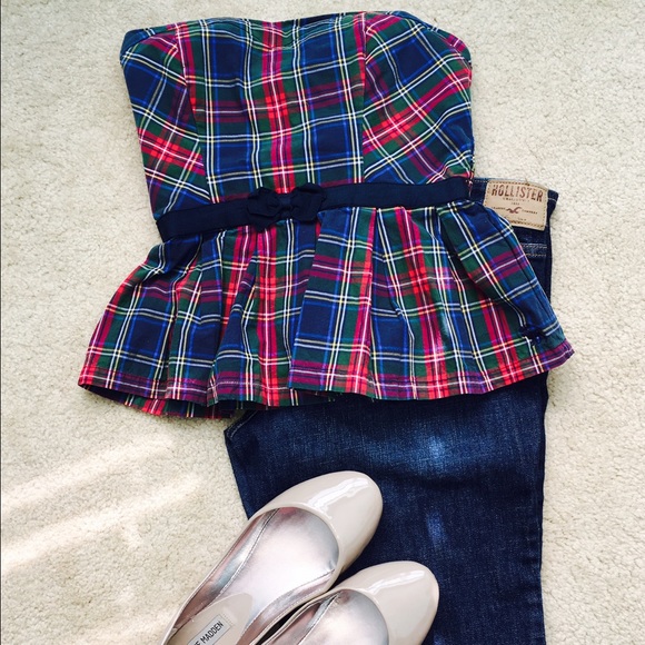 Strapless Peplum Top