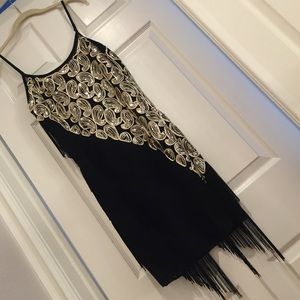 NWOT gold sequin black sparkly flapper dress Large