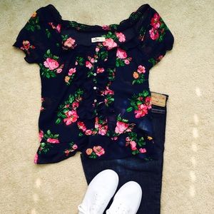 Ruffled Floral Blouse