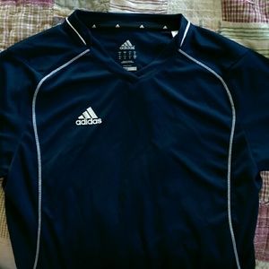 Adidas navy s/s athletic/soccer shirt