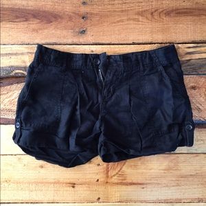 Converse black cargo shorts, cuffed, size 6.
