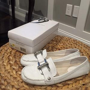 *Summer White* Nine West Slip Ons-Driving Shoes