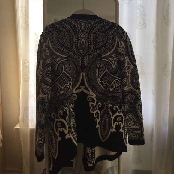 ETRO Milano Paisley Cardigan Sweater Black & White - Picture 3 of 3