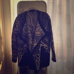 ETRO Milano Paisley Cardigan Sweater Black & White