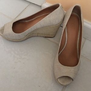 Coach beige wedges
