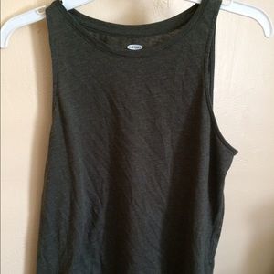 Relaxed olive green tank top.