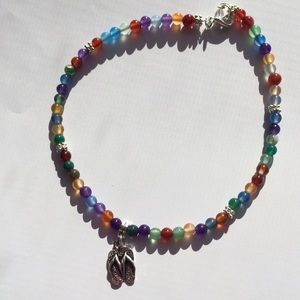Multi Colored Carnelian   Ankle Bracelet