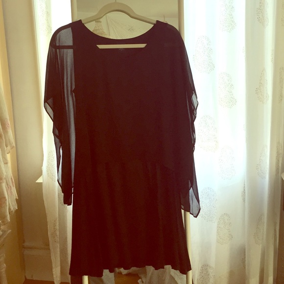 Black Cape Dress by Adam et Ropé - Picture 1 of 2