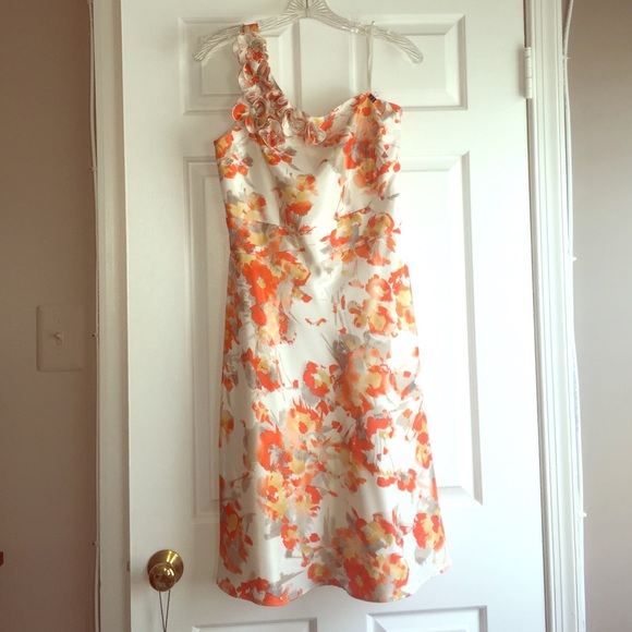 Tahari one-shoulder cocktail dress