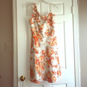 Tahari one-shoulder cocktail dress