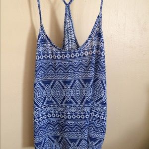Blue and white cami.