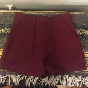 Zara maroon high waisted pocket shorts