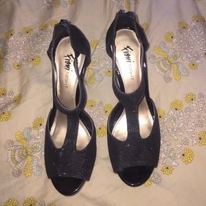 Shimmery black heels