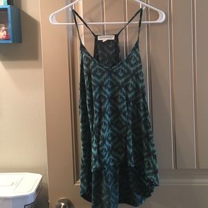 Dark green patterned tank top
