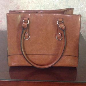 Brown and Silver trim Tote