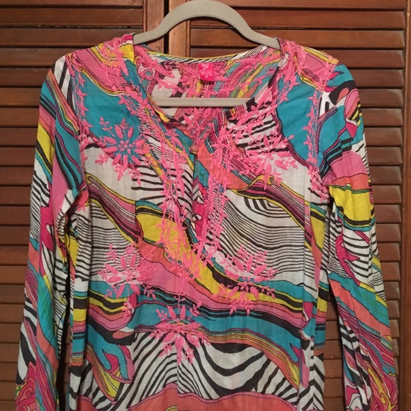 ❗️super summer SALE❗️VINTAGE psychedelic tunic - Picture 1 of 4