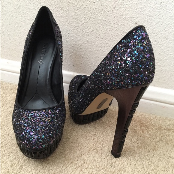 Boutique9 navy sparkle heels