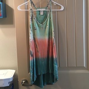 Multi colored tank with beaded back detail