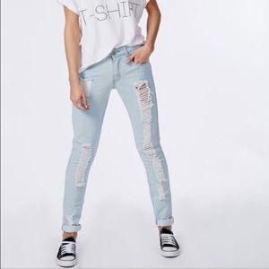 Missguided mid rise ripped jeans