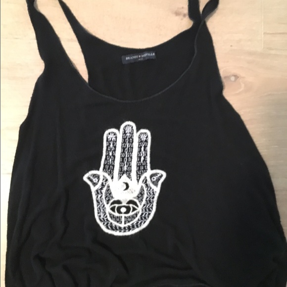 Black brandy Melville shirt with white design