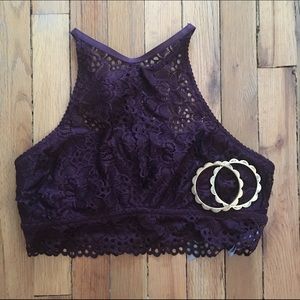 Maroon Highneck Bralette