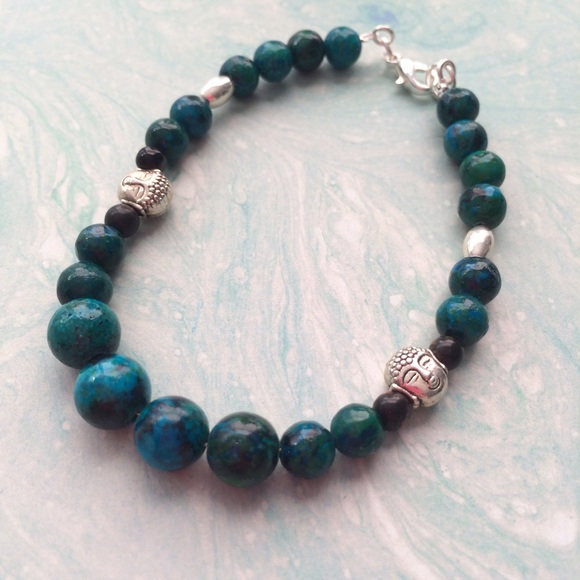 Chrysocolla Buddha Head Bracelet
