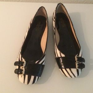 Michael Kors Zebra Print Calfskin Flats size 8