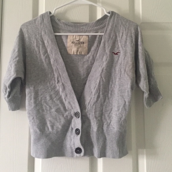 Gray Elbow Length Cardigan