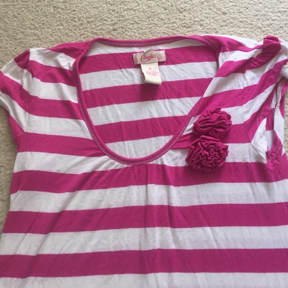 White and pink striped shirt
