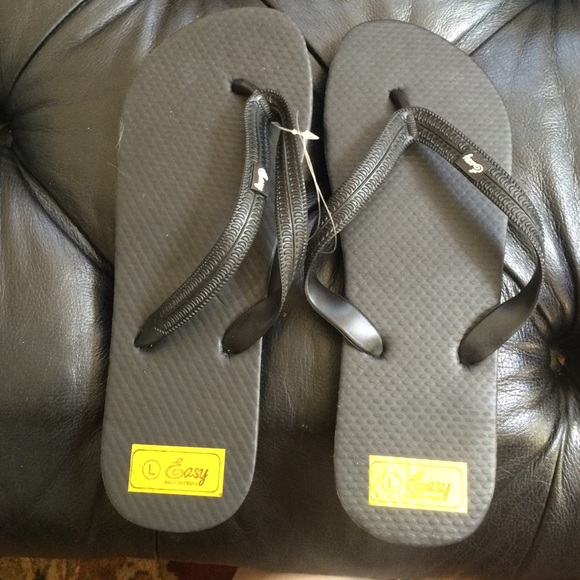 Black flip flops