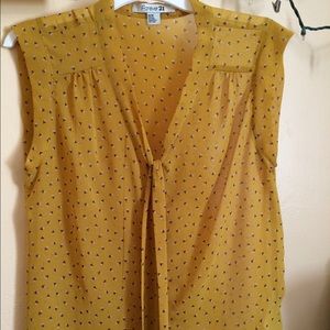 Yellow patterned blouse tank top.