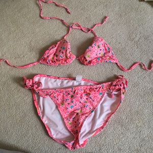 Old navy pink floral bathing suit