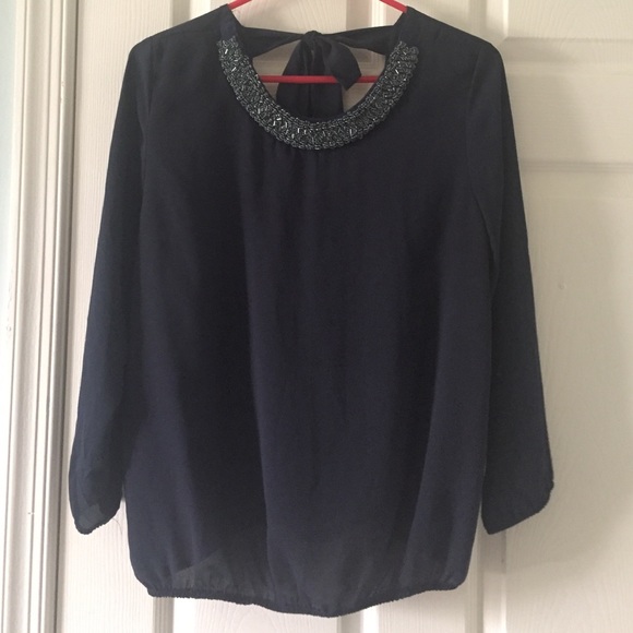 Navy Blue Blouse