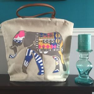Lucky elephant large tote bag🐘💕☀️