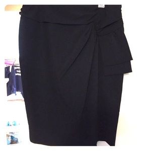 Black stretchy pencil skirt with side detail