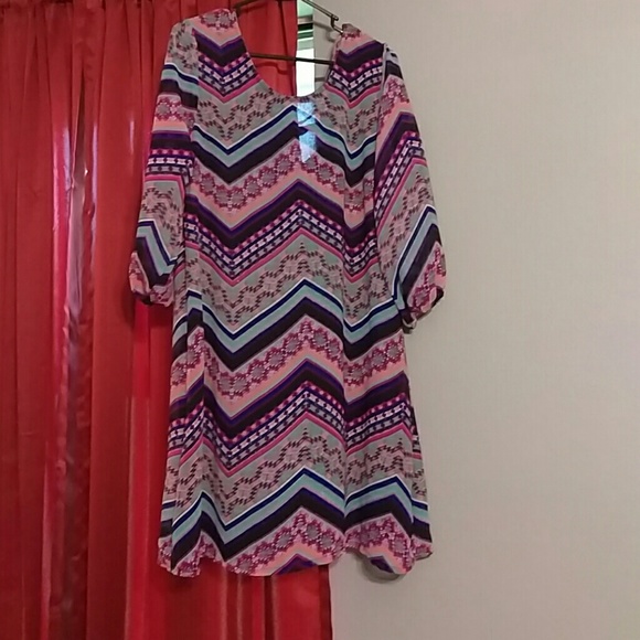 Aztec dress with criss cross back