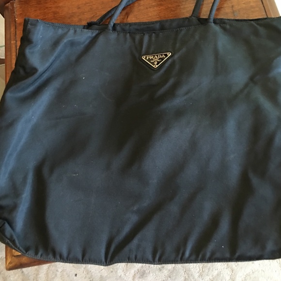 Authentic vintage blk microfiber Prada tote
