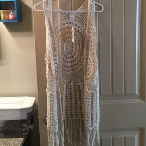 American Rag crochet vest coverup