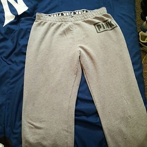 PINK gray sweat pants