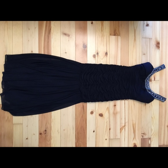 XSCAPE Navy Long Dress