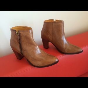 Miista "Val" Heeled Leather Ankle Boots (Brown)
