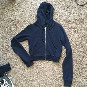 Navy blue cropped hoodie