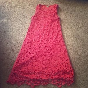 Coral mini dress.