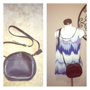 Black leather Oval coach crossbody.