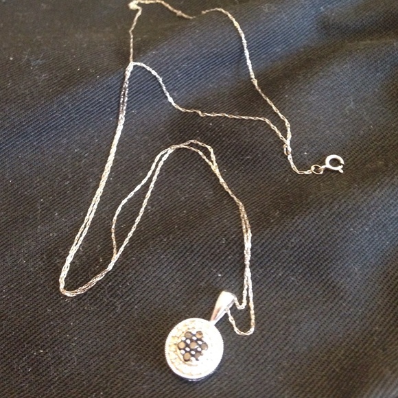 Custom made black diamond pendant necklace